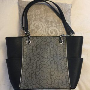 CALVIN KLEIN  BLACK AND WHITE MONOGRAM TOTE-NWOT